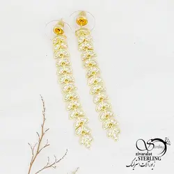 گوشواره جواهری با آویز طرح خوشه کد 12227