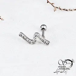 پیرسینگ گوش طرح موج دار کد 12284