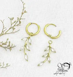 گوشواره استیل طرح برگ با کد 12764