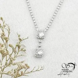 گردنبند نگین مربعی طرح جواهر کد 14465