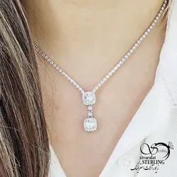 گردنبند نگین مربعی طرح جواهر کد 14465