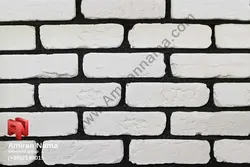 آجر رستیک سفید رنگ سایه دار و رگه دار ویژه | امیران نما