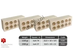 آجر لفتون زرد 10 سوراخ | قیمت آجر زرد سوراخ دار نما | امیران نما