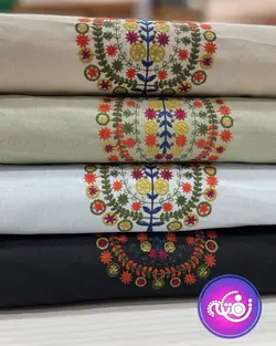 لینن سوزن دوزی گل پنلی
