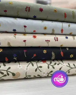 لینن سوزن دوزی گل ریز