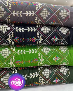 لینن سوزن دوزی و پولک دوزی طرح گلیمی