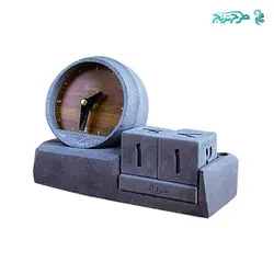 ست ساعت و تقویم رومیزی بتنی BT01 | هدایای تبلیغاتی طرح ترنج