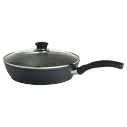 ماهیتابه با درب شیشه ای  28 سانتی متری باری گرانیتیوم آلومینیومی بالارینی ایتالیا