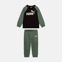 ست یونیسکس MINICATS RAGLAN JOGGER – شلوار رنگ اکالیپتوس – پوما المان