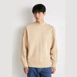 یقه ساختگی نهادی – سویشرت رنگ ماسه گرم – کلوین کلاین امریکا