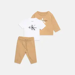 ست یونیسکس استارتر مونوگرام کودک – سویشرت رنگ ماسه گرم – کلوین کلاین امریکا