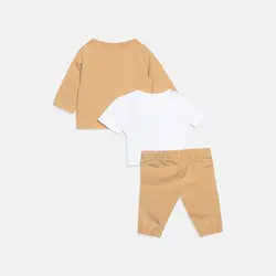 ست یونیسکس استارتر مونوگرام کودک – سویشرت رنگ ماسه گرم – کلوین کلاین امریکا