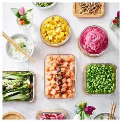 ظرف غذا با درب شیشه و بامبو مدل IKEA 365+ | برند ایکیا | ارسال 15 الی 20 روز کاری