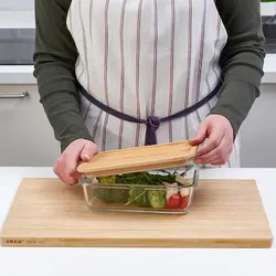 ظرف غذا با درب شیشه و بامبو مدل IKEA 365+ | برند ایکیا | ارسال 15 الی 20 روز کاری
