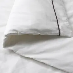 کاور لحاف و روبالشی یک نفره سفید خاکستری تیره مدل SILVERTISTEL | برند ایکیا | ارسال 10 الی 15 روز کاری