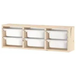 کمد ذخیره سازی با جعبه سفید کاج مدلTROFAST | برند ایکیا | ارسال 15 الی 20 روز کاری