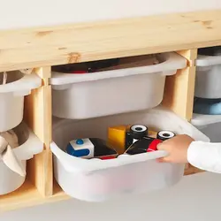 کمد ذخیره سازی با جعبه سفید کاج مدلTROFAST | برند ایکیا | ارسال 15 الی 20 روز کاری