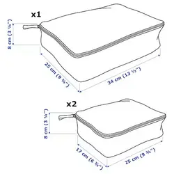کیف لباس ست 3 تایی چارخونه مدل RENSARE | برند ایکیا | ارسال 15 الی 20 روز کاری
