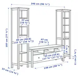 میز تلویزیون و ترکیب ذخیره سازی مشکی قهوه ای مدل HEMNES | برند ایکیا | ارسال 10 الی 15 روز کاری