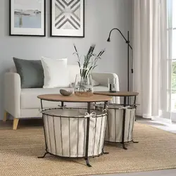 میز ذخیره سازی مشکی و کاج قهوه ای روشن مدل ÄNGESBYN | برند ایکیا | ارسال 15 الی 20 روز کاری