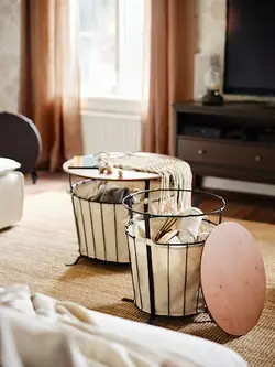 میز ذخیره سازی مشکی و کاج قهوه ای روشن مدل ÄNGESBYN | برند ایکیا | ارسال 15 الی 20 روز کاری