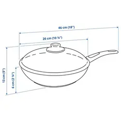 ماهیتابه درب دار مشکی مدل HEMLAGAD | برند ایکیا | ارسال 15 الی 20 روز کاری