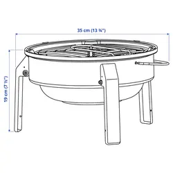باربیکیو زغالی مدل KORPÖN | برند ایکیا | ارسال 15 الی 20 روز کاری