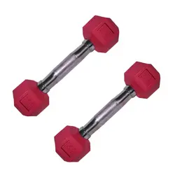 دمبل شش ضلعی رنگی وزن 1 کیلوگرم بسته 2 عددی