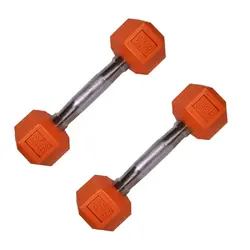 دمبل شش ضلعی رنگی وزن 2 کیلوگرم بسته 2 عددی