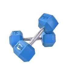 دمبل شش ضلعی رنگی وزن 7.5 کیلوگرم بسته 2 عددی