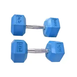دمبل شش ضلعی رنگی وزن 7.5 کیلوگرم بسته 2 عددی
