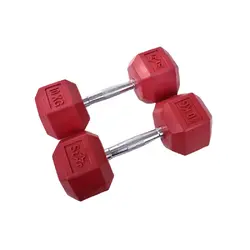 دمبل شش ضلعی رنگی وزن 10 کیلوگرم بسته 2 عددی