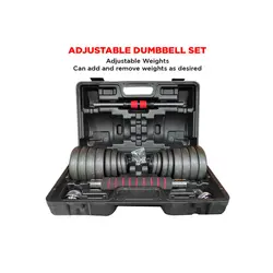 ست دمبل PDS-30 بشقاب های فلزی به همراه میله دمبل خانه بدنسازی