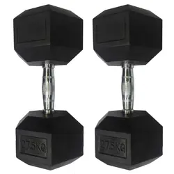 دمبل شش ضلعی وزن 27.5 کیلوگرم بسته 2 عددی