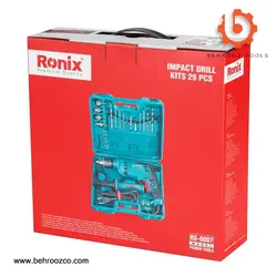 کیت دریل چکشی و متعلقات 29 پارچه رونیکس مدل RS-0007 - ابزار یراق بهروز