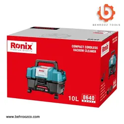 جارو شارژی 10 لیتری 20 ولت جدید رونیکس مدل 8640 - ابزار یراق بهروز