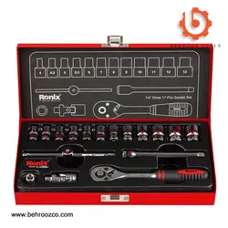جعبه بکس 17 پارچه 1/4 اینچ تایوان رونیکس مدل RH-2617 - ابزار یراق بهروز
