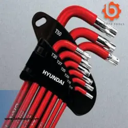 ست 9 عددی آلن ستاره ای فوق بلند هیوندای مدل HT395 - ابزار یراق بهروز