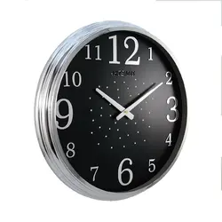 ساعت دیواری آرتمیس مدل 2000 نقره ای صفحه مشکی - گالری ساعت آریانا