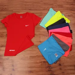 تیشرت ورزشی زنانه سوزنی نایک ساده - شاد اسپرت