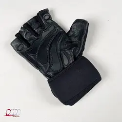 دستکش بدنسازی مردانه ساواکو چرم مچ دار SAWACO SI - شاد اسپرت