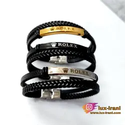 دستبند چرمی دو لاین رولکس