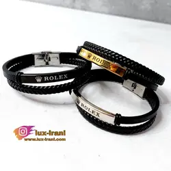 دستبند چرمی دو لاین رولکس