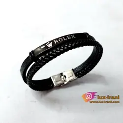 دستبند چرمی دو لاین رولکس