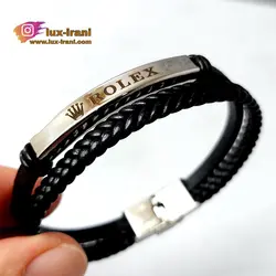 دستبند چرمی دو لاین رولکس