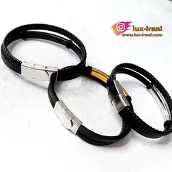 دستبند چرمی دو لاین رولکس