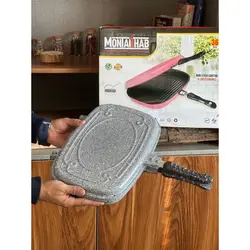 تابه دو طرفه مدل رژیمی منتخب سایز 36 رنگ خاکستری