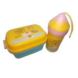 ظرف غذای کودک کد 002 به همراه قمقمه زرد