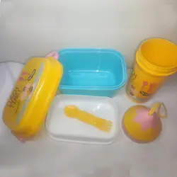 ظرف غذای کودک کد 002 به همراه قمقمه زرد