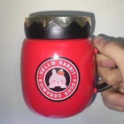 ماگ مدل درب آینه ای طرح Hello Rabbit (دو رنگ)